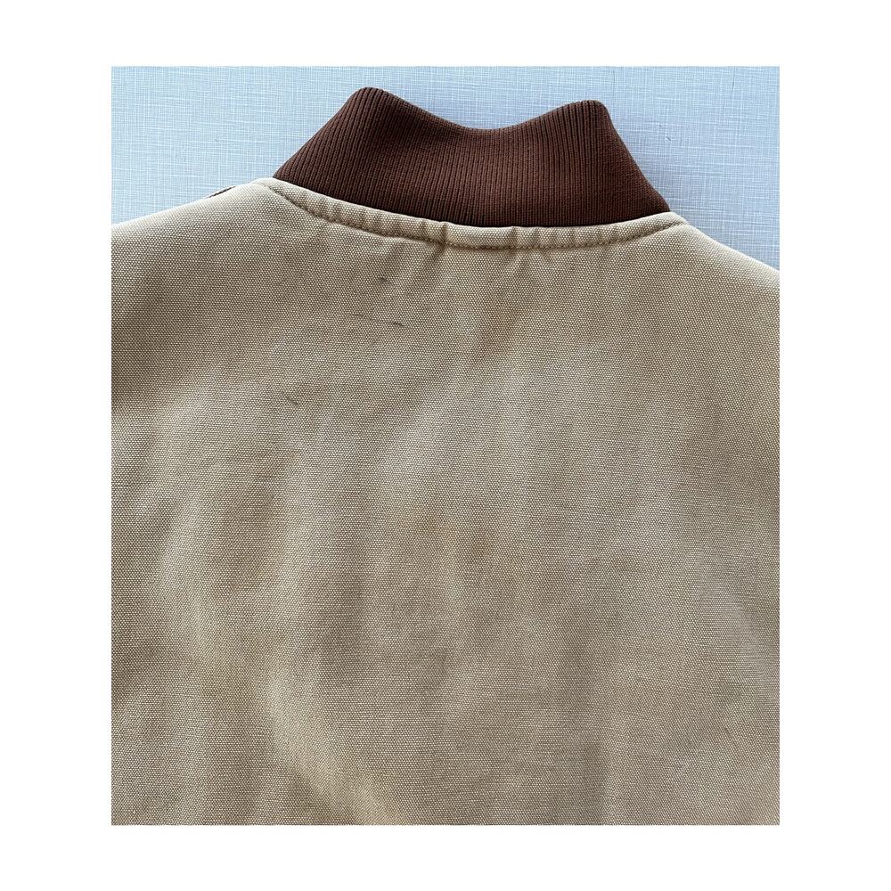 Carhartt Sz 3XL Tall Duck Work Vest Tan Canvas Quilted Lined Vintage Y2K Rugged - Picture 8 of 10